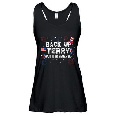 Back Up Terry Put It In Reverse Funny 4th of July Ladies Essential Flowy Tank