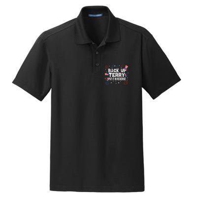 Back Up Terry Put It In Reverse Funny 4th of July Dry Zone Grid Polo