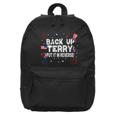 Back Up Terry Put It In Reverse Funny 4th of July 16 in Basic Backpack