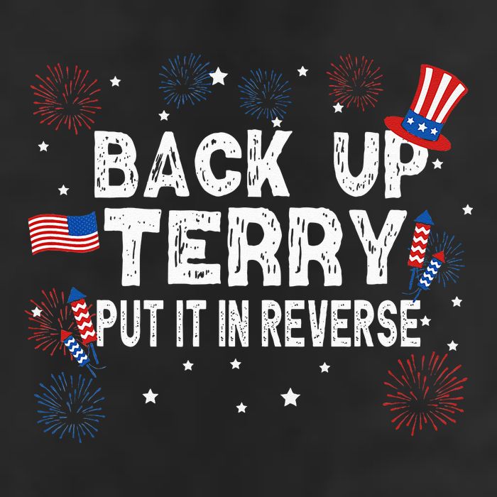 Back Up Terry Put It In Reverse Funny 4th of July Crop Fleece Hoodie