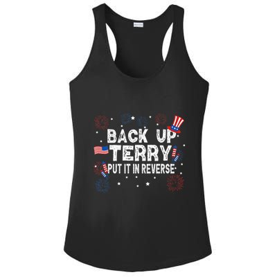 Back Up Terry Put It In Reverse Funny 4th of July Ladies PosiCharge Competitor Racerback Tank