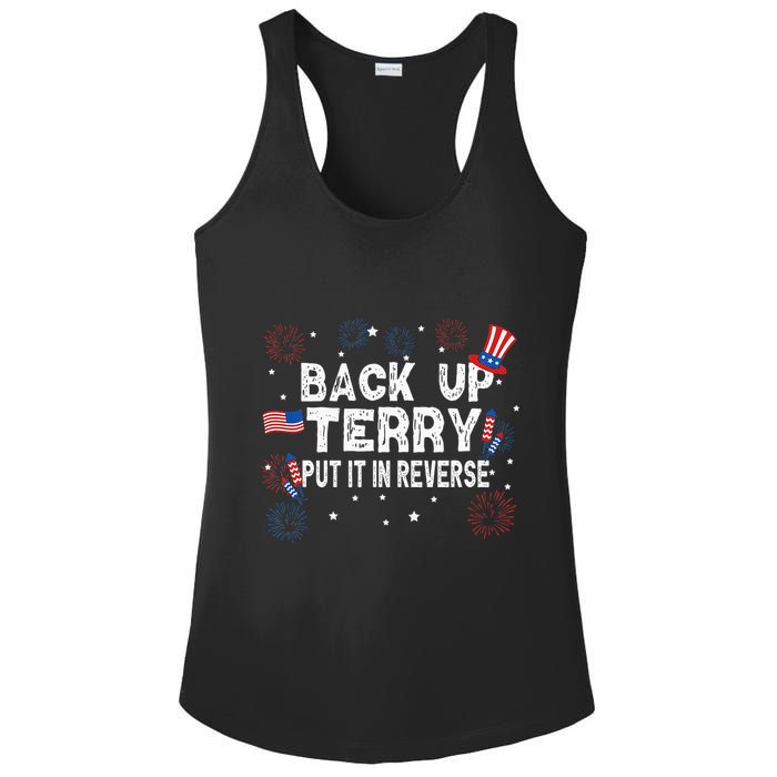Back Up Terry Put It In Reverse Funny 4th of July Ladies PosiCharge Competitor Racerback Tank