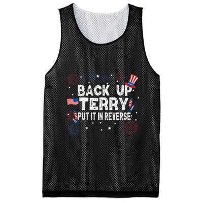 Back Up Terry Put It In Reverse Funny 4th of July Mesh Reversible Basketball Jersey Tank