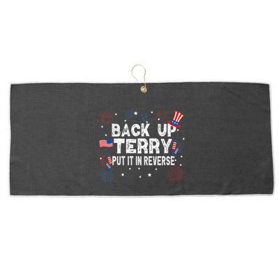 Back Up Terry Put It In Reverse Funny 4th of July Large Microfiber Waffle Golf Towel