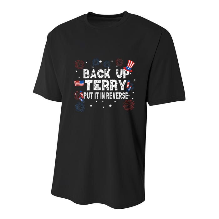 Back Up Terry Put It In Reverse Funny 4th of July Youth Performance Sprint T-Shirt