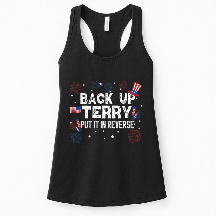 Back Up Terry Put It In Reverse Funny 4th of July Womens Tank Top