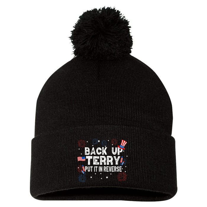 Back Up Terry Put It In Reverse Funny 4th of July Pom Pom 12in Knit Beanie