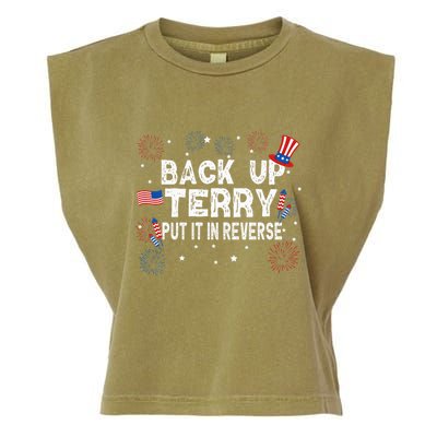 Back Up Terry Put It In Reverse Funny 4th of July Garment-Dyed Women's Muscle Tee