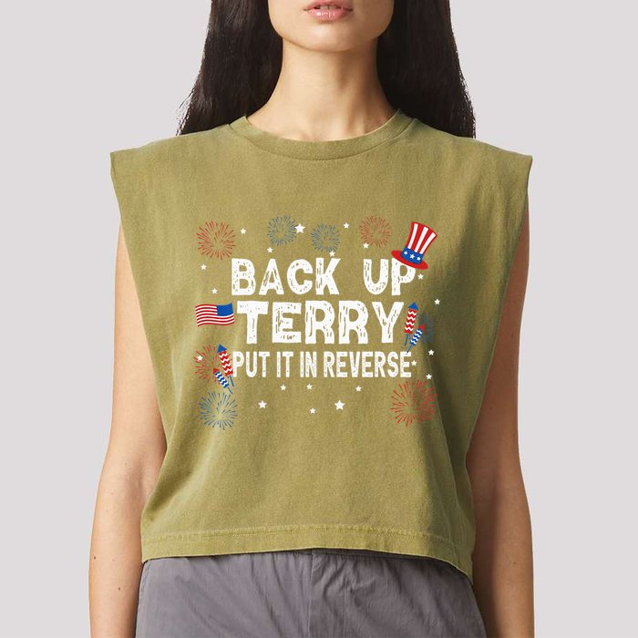 Back Up Terry Put It In Reverse Funny 4th of July Garment-Dyed Women's Muscle Tee
