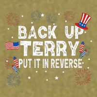Back Up Terry Put It In Reverse Funny 4th of July Garment-Dyed Women's Muscle Tee