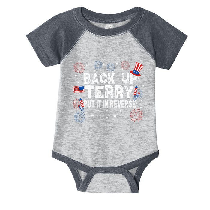 Back Up Terry Put It In Reverse Funny 4th of July Infant Baby Jersey Bodysuit
