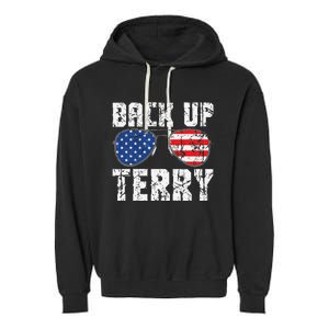 Back Up Terry American Flag USA 4th Of July Sunglasses Garment-Dyed Fleece Hoodie