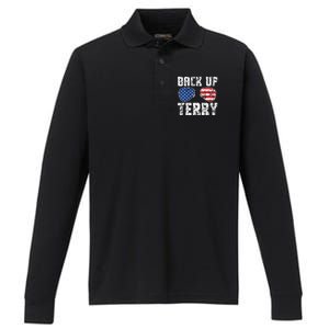 Back Up Terry American Flag USA 4th Of July Sunglasses Performance Long Sleeve Polo