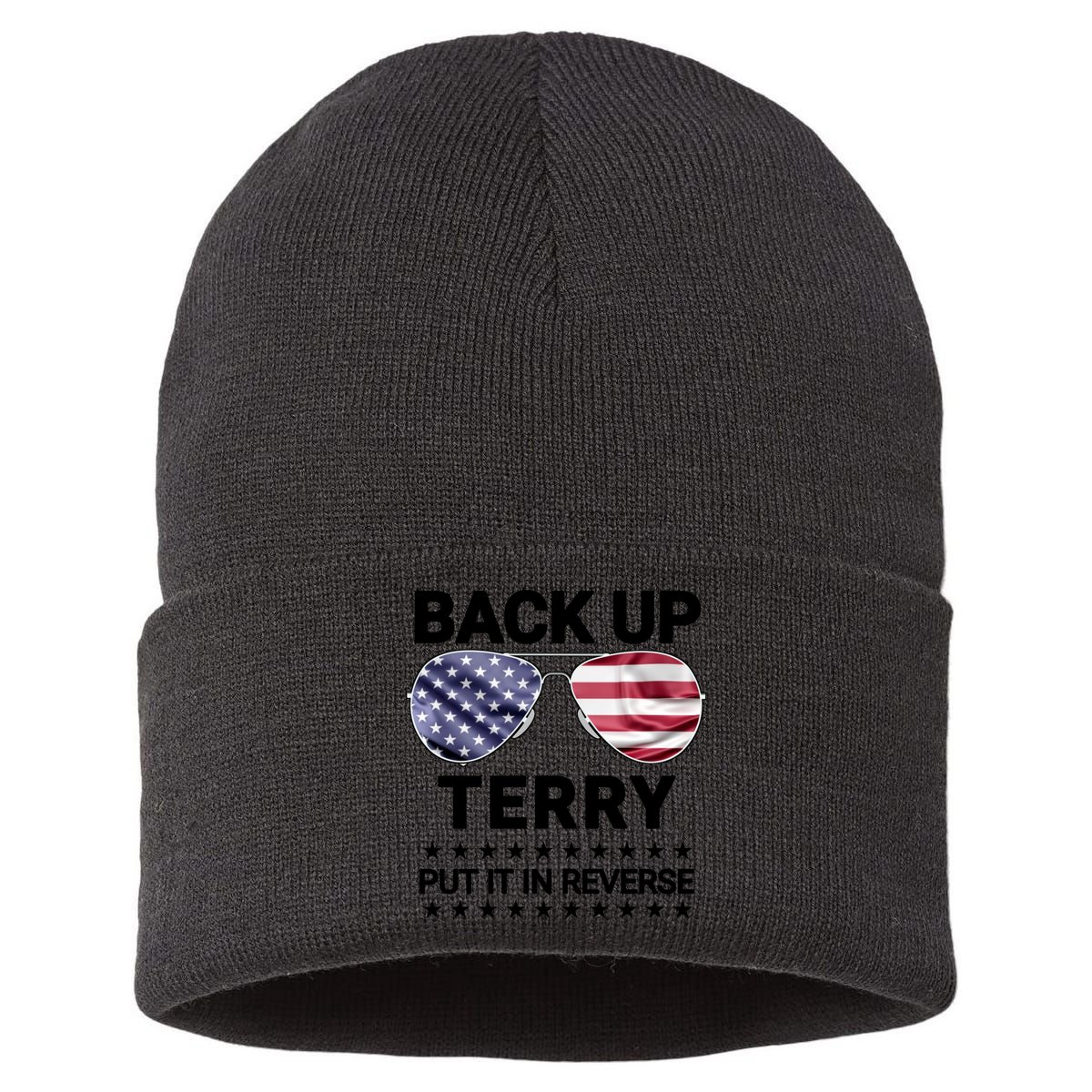 Back Up Terry Put It In Reverse Funny 4th Of July Sustainable Knit Beanie