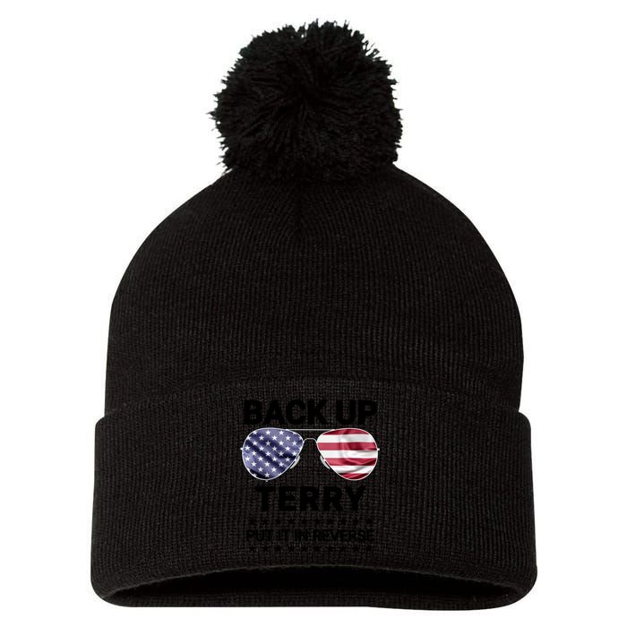 Back Up Terry Put It In Reverse Funny 4th Of July Pom Pom 12in Knit Beanie