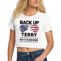 Back Up Terry Put It In Reverse Funny 4th Of July Crop Top