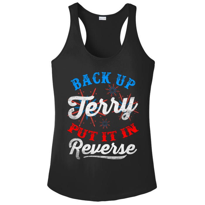 Back Up Terry Put It In Reverse Firework Funny 4th Of July Ladies PosiCharge Competitor Racerback Tank