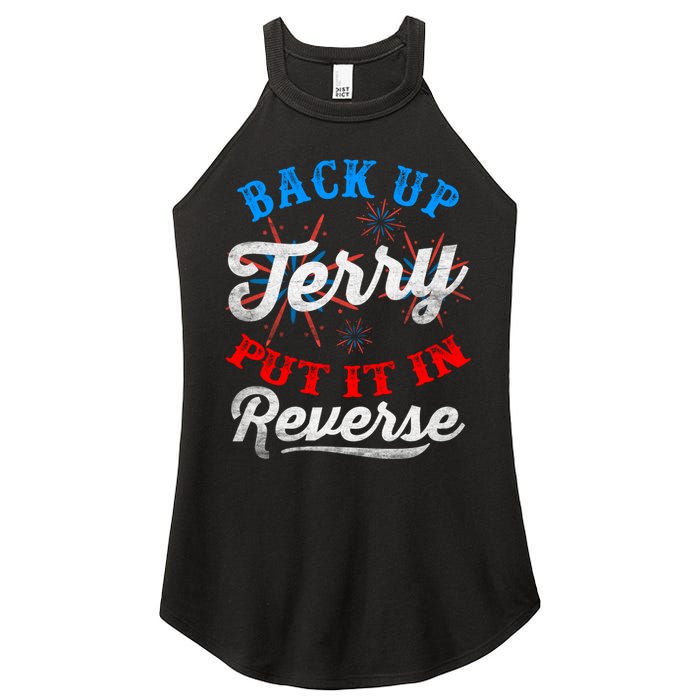 Back Up Terry Put It In Reverse Firework Funny 4th Of July Women's Perfect Tri Rocker Tank