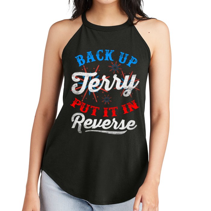 Back Up Terry Put It In Reverse Firework Funny 4th Of July Women's Perfect Tri Rocker Tank