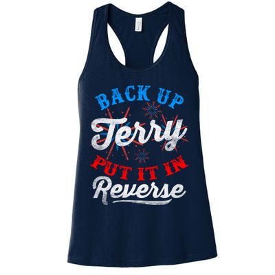Back Up Terry Put It In Reverse Firework Funny 4th Of July Womens Tank Top
