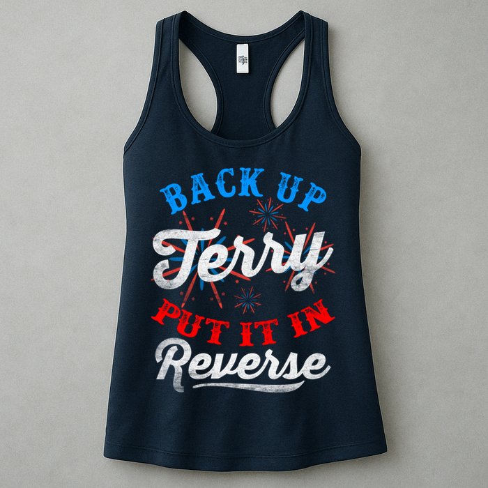 Back Up Terry Put It In Reverse Firework Funny 4th Of July Womens Tank Top