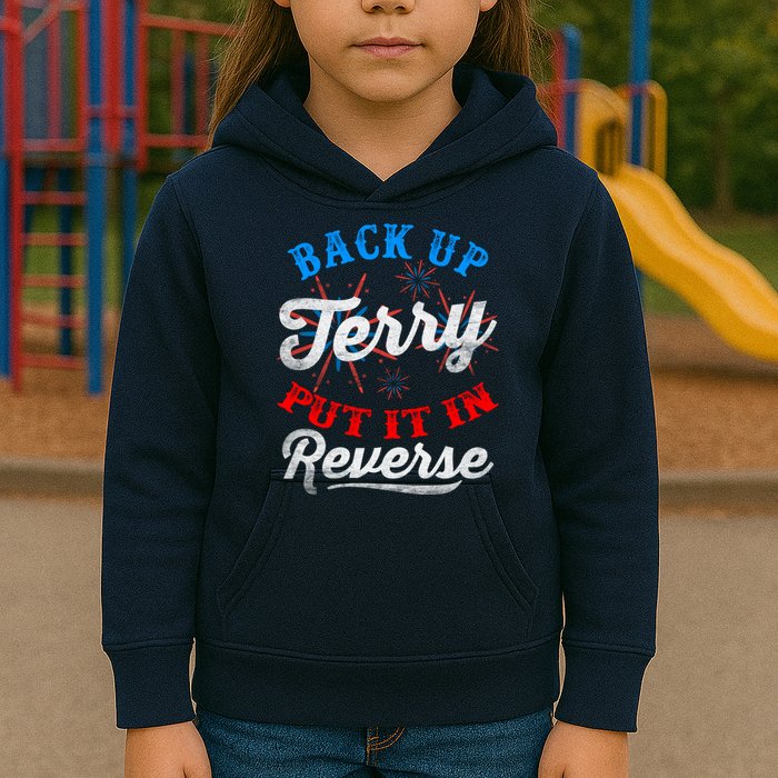 Back Up Terry Put It In Reverse Firework Funny 4th Of July Kids Hoodie