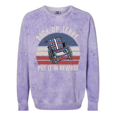 Back Up Terry Put It In Reverse Firework Vintage 4th Of July Colorblast Crewneck Sweatshirt