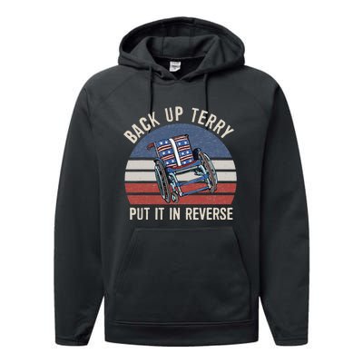 Back Up Terry Put It In Reverse Firework Vintage 4th Of July Performance Fleece Hoodie