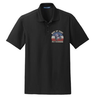 Back Up Terry Put It In Reverse Firework Vintage 4th Of July Dry Zone Grid Polo
