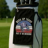 Back Up Terry Put It In Reverse Firework Vintage 4th Of July Golf Towel