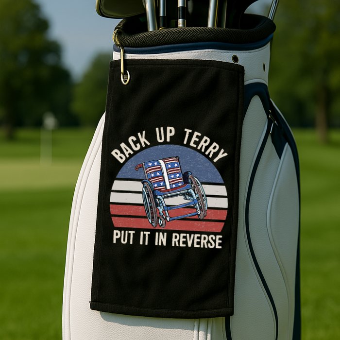 Back Up Terry Put It In Reverse Firework Vintage 4th Of July Golf Towel