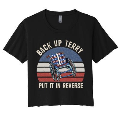 Back Up Terry Put It In Reverse Firework Vintage 4th Of July Crop Top