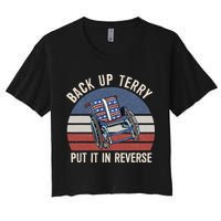 Back Up Terry Put It In Reverse Firework Vintage 4th Of July Crop Top