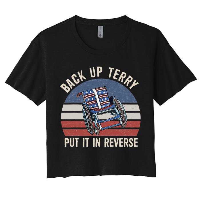 Back Up Terry Put It In Reverse Firework Vintage 4th Of July Crop Top