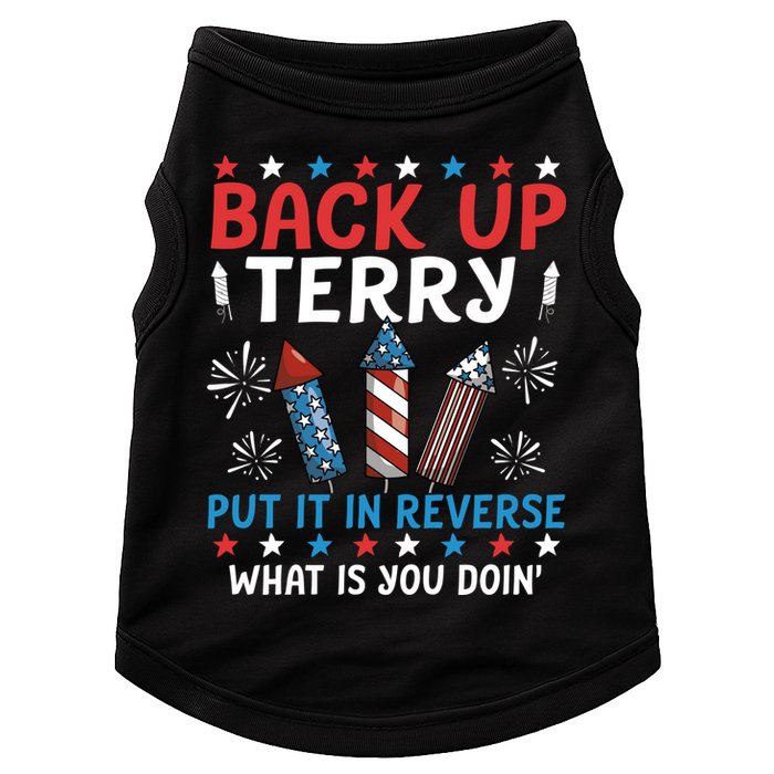 Back Up Terry Put It In Reverse July 4th Of July Fireworks Doggie Tank