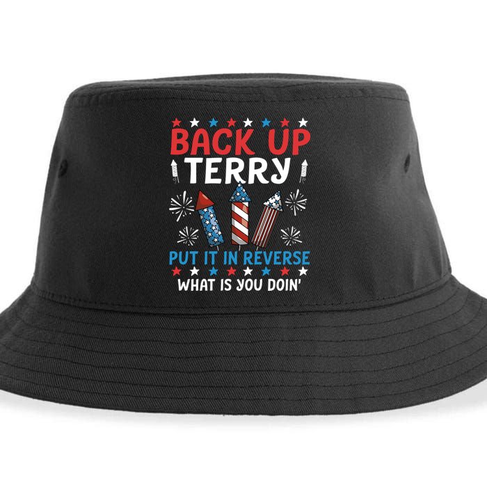 Back Up Terry Put It In Reverse July 4th Of July Fireworks Sustainable Bucket Hat