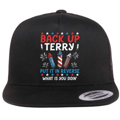 Back Up Terry Put It In Reverse July 4th Of July Fireworks Flatbill Hat