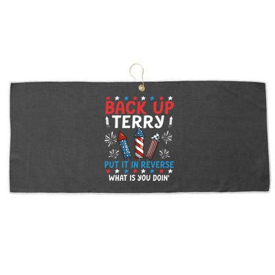 Back Up Terry Put It In Reverse July 4th Of July Fireworks Large Microfiber Waffle Golf Towel