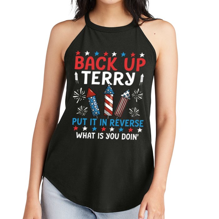 Back Up Terry Put It In Reverse July 4th Of July Fireworks Women's Perfect Tri Rocker Tank