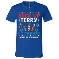 Back Up Terry Put It In Reverse July 4th Of July Fireworks V-Neck T-Shirt