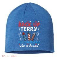 Back Up Terry Put It In Reverse July 4th Of July Fireworks Sustainable Beanie