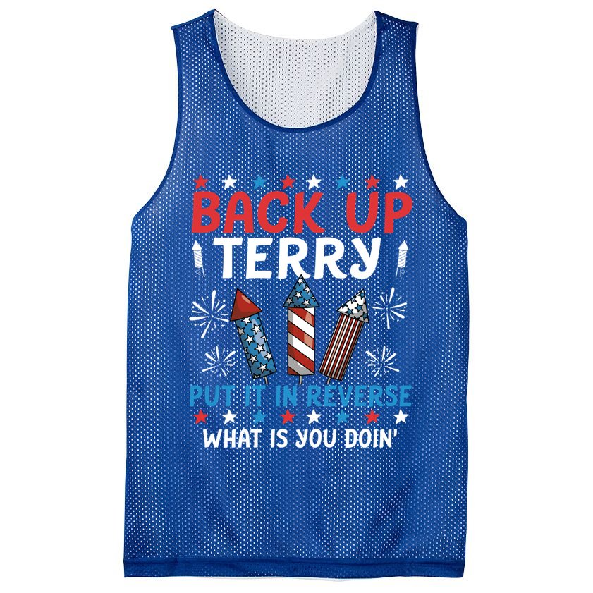 Back Up Terry Put It In Reverse July 4th Of July Fireworks Mesh Reversible Basketball Jersey Tank