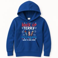 Back Up Terry Put It In Reverse July 4th Of July Fireworks Kids Hoodie