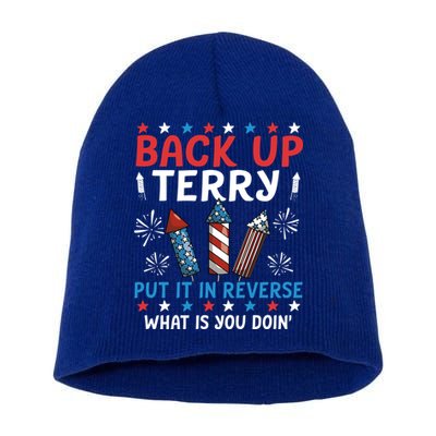 Back Up Terry Put It In Reverse July 4th Of July Fireworks Short Acrylic Beanie