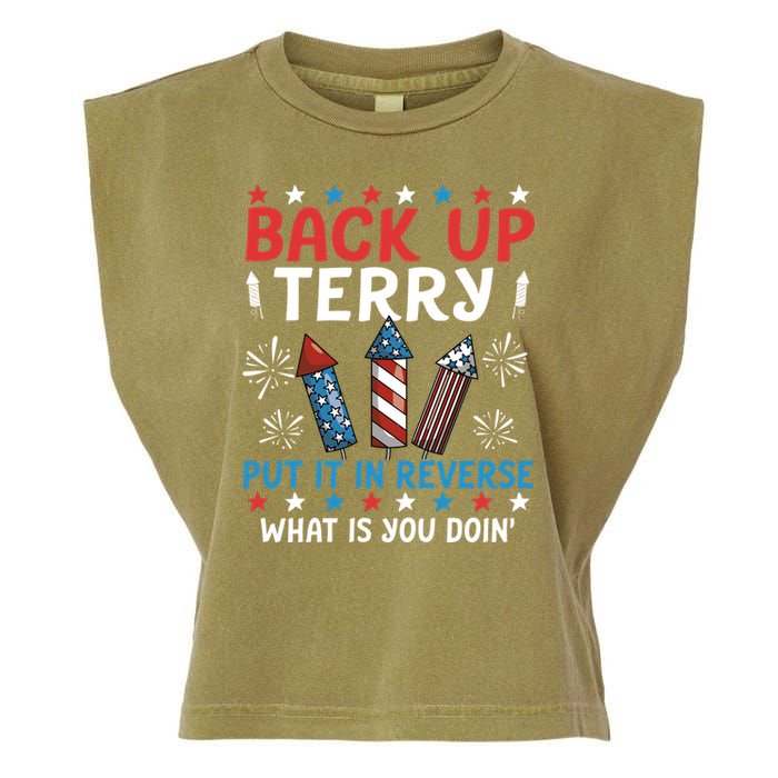 Back Up Terry Put It In Reverse July 4th Of July Fireworks Garment-Dyed Women's Muscle Tee