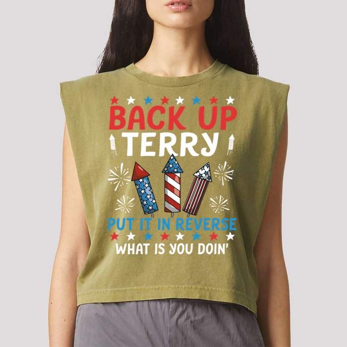 Back Up Terry Put It In Reverse July 4th Of July Fireworks Garment-Dyed Women's Muscle Tee