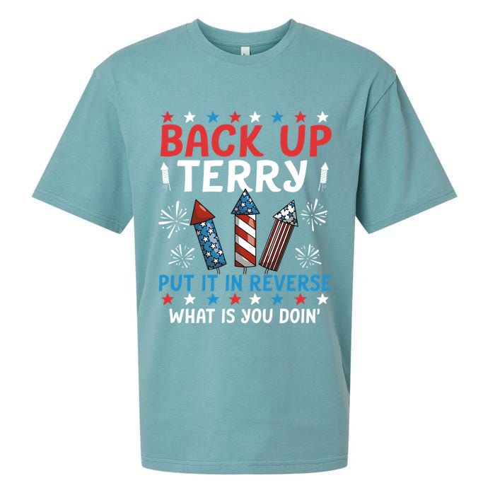 Back Up Terry Put It In Reverse July 4th Of July Fireworks Sueded Cloud Jersey T-Shirt