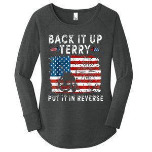 Back Up Terry Put It In Reverse Firework Funny 4th Of July Women's Perfect Tri Tunic Long Sleeve Shirt