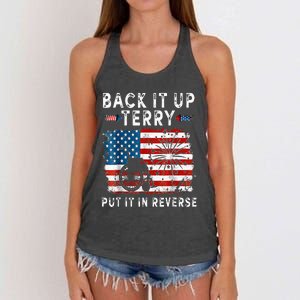 Back Up Terry Put It In Reverse Firework Funny 4th Of July Women's Knotted Racerback Tank