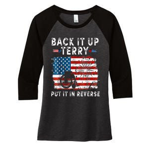 Back Up Terry Put It In Reverse Firework Funny 4th Of July Women's Tri-Blend 3/4-Sleeve Raglan Shirt